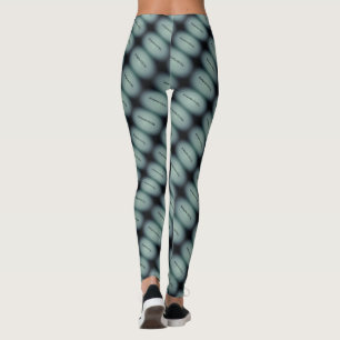 MODERN abstract draw in- white light gray green Leggings