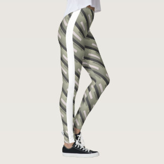 MODERN abstract draw in-white light gray  Leggings