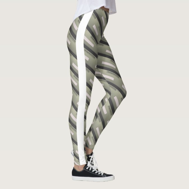 MODERN abstract draw in-white light gray  Leggings (Right)
