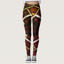 MODERN abstract drawing in-yellow-red-brownmosaic