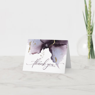 Modern Abstract Dusty Plum Wine Thank You Card