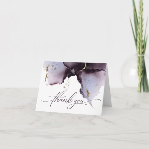 Modern Abstract Dusty Plum Wine Thank You Card
