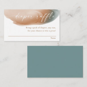 Modern abstract earth tones baby diaper raffle enclosure card