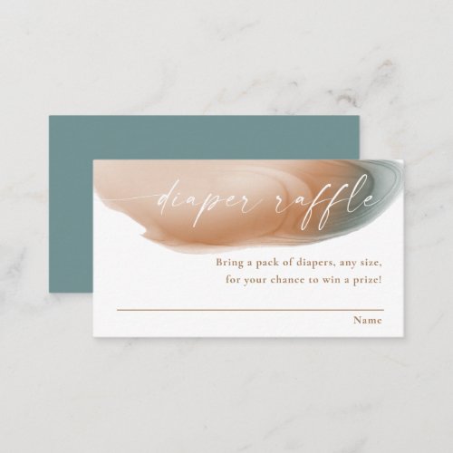 Modern abstract earth tones baby diaper raffle enclosure card