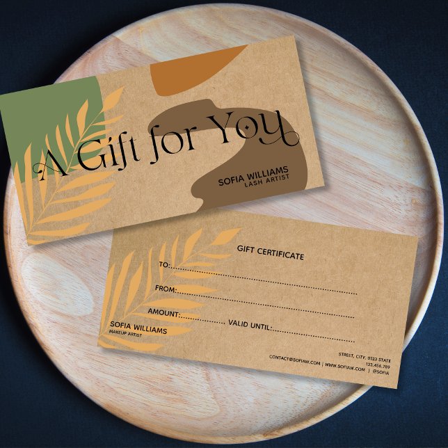 Modern Abstract Earth Tones Certificate Gift Card (Creator Uploaded)