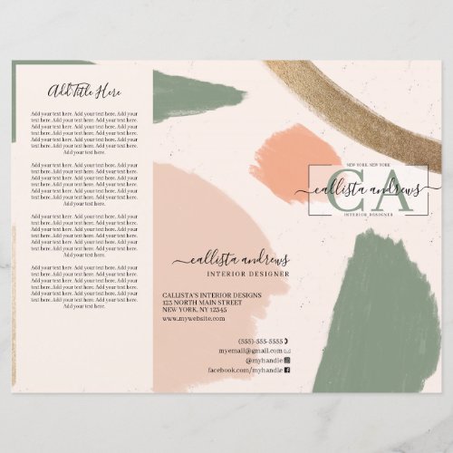 Modern Abstract Earth Tones Gold Brochure