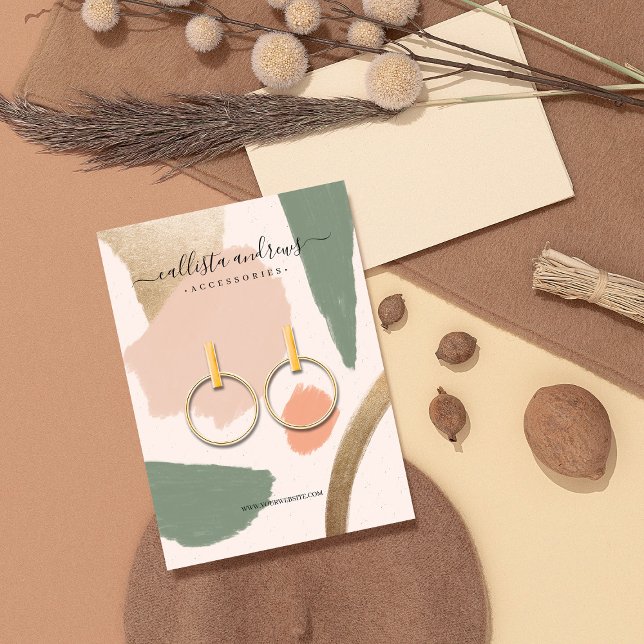 Modern Abstract Earth Tones Gold Earring Display (Creator Uploaded)