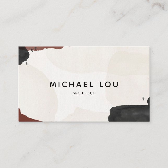 Modern Abstract Earth Tones Trendy Business Card (Front)
