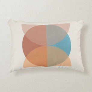 Modern Abstract Earthy Tones Geometric Watercolor Accent Pillow