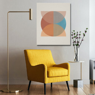 Modern Abstract Earthy Tones Geometric Watercolor Canvas Print