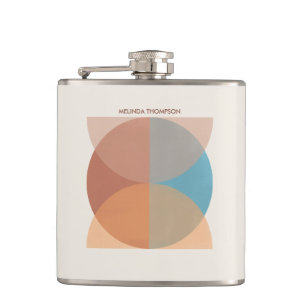 Modern Abstract Earthy Tones Geometric Watercolor  Flask