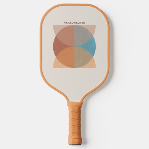 Modern Abstract Earthy Tones Geometric Watercolor  Pickleball Paddle