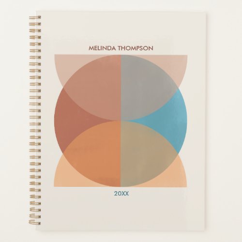 Modern Abstract Earthy Tones Geometric Watercolor  Planner