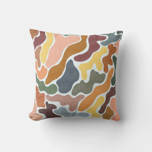 Modern abstract, earthy tones illustration. throw pillow (Front)