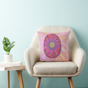 Modern Abstract Elegant Colorful Egg on Blush Pink Throw Pillow