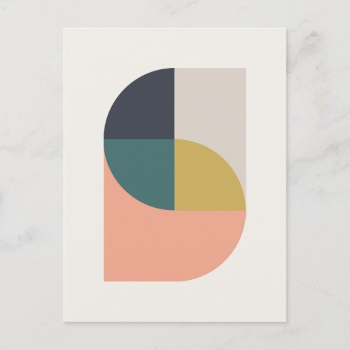 Modern Abstract Elegant Geometric Minimalist Postcard