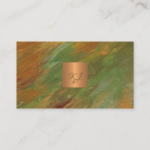 Modern abstract elegant gold monogrammed business card