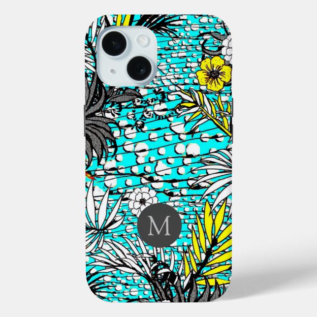 Modern Abstract Exotic Floral Art Case-Mate iPhone Case (Back)