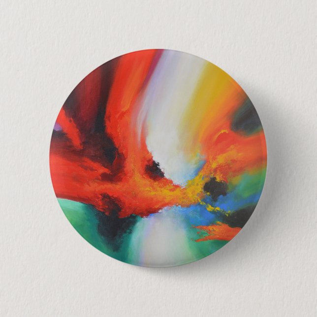 Modern Abstract Expressionism Acrlylic Painting Pinback Button (Front)