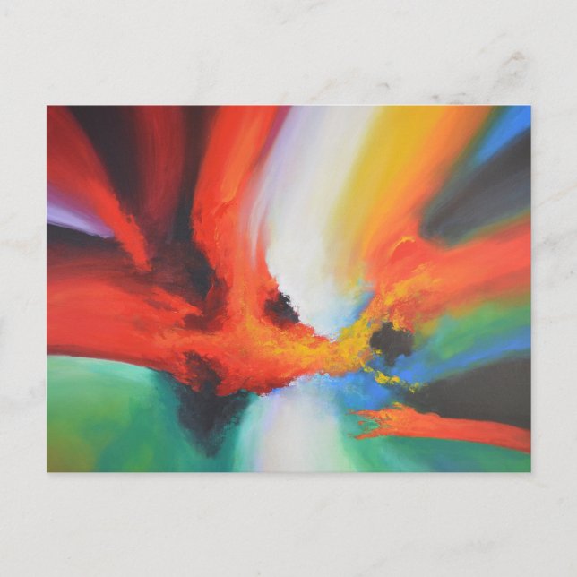 Modern Abstract Expressionism Acrlylic Painting Postcard (Front)