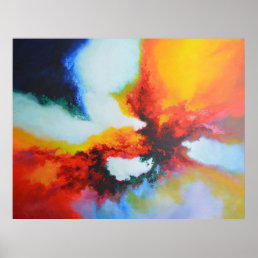 Modern Abstract Expressionism Acrlylic Painting Poster