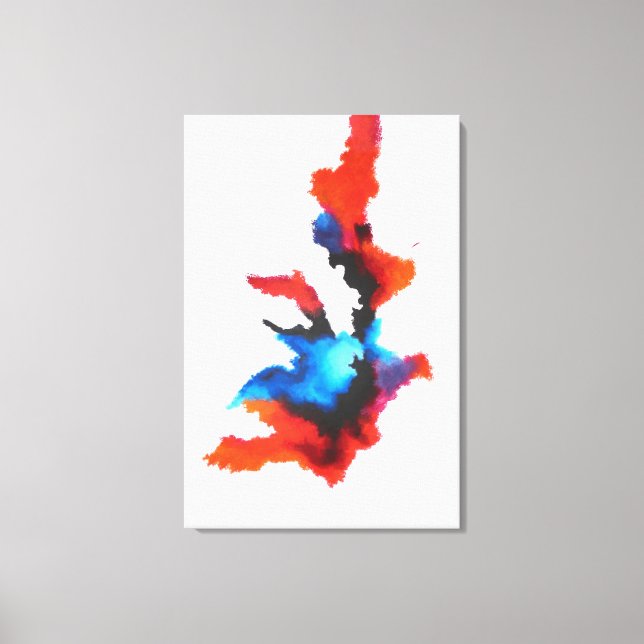 Modern Abstract Expressionist Black And White Canvas Print (Front)