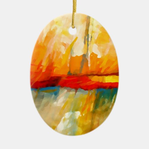 Modern Abstract Expressionist Painting Ceramic Ornament