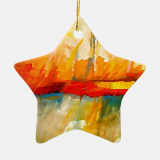 Modern Abstract Expressionist Painting Ceramic Ornament (Front)