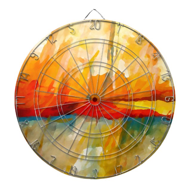 Modern Abstract Expressionist Painting Dartboard (Front)