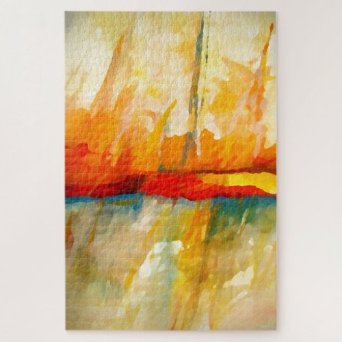 Modern Abstract Expressionist Painting Jigsaw Puzzle