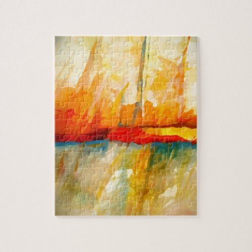 Modern Abstract Expressionist Painting Jigsaw Puzzle