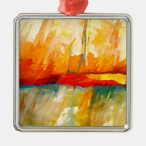 Modern Abstract Expressionist Painting Metal Ornament
