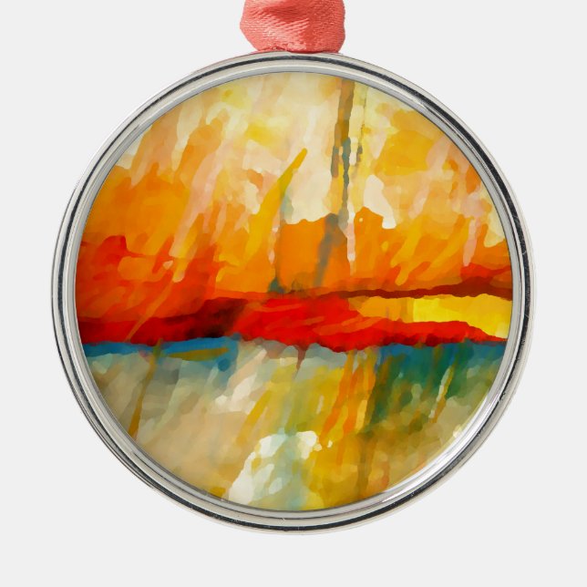 Modern Abstract Expressionist Painting Metal Ornament (Front)