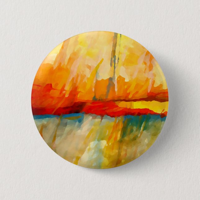 Modern Abstract Expressionist Painting Pinback Button (Front)