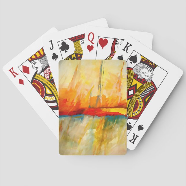 Modern Abstract Expressionist Painting Poker Cards (Back)