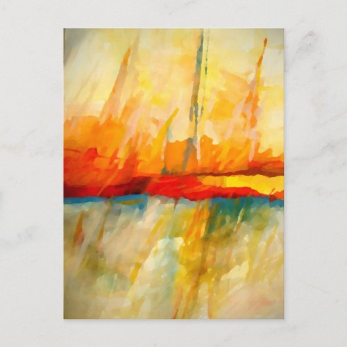 Modern Abstract Expressionist Painting Postcard