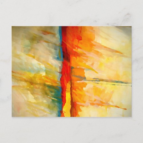 Modern Abstract Expressionist Painting Postcard