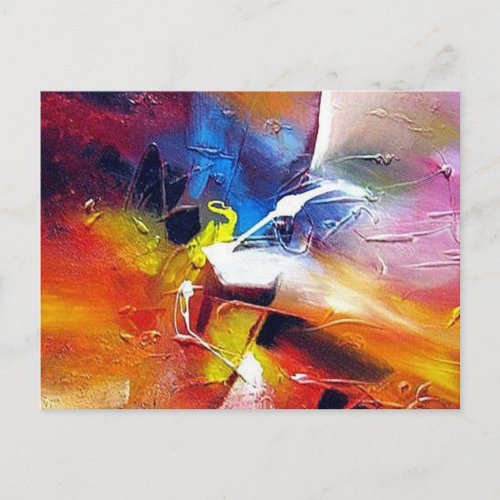 Modern Abstract Expressionist Painting Template Postcard