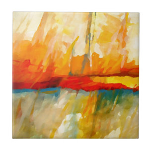 Modern Abstract Expressionist Painting Tile