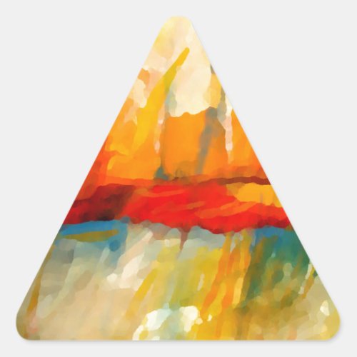 Modern Abstract Expressionist Painting Triangle Sticker