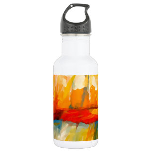 Modern Abstract Expressionist Painting Water Bottle