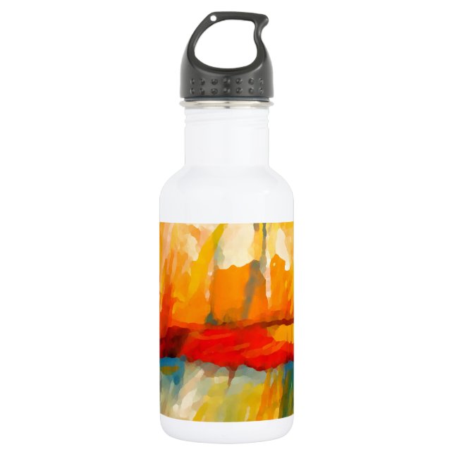 Modern Abstract Expressionist Painting Water Bottle (Front)