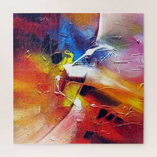 Modern Abstract Expressionist Style Painting Color Jigsaw Puzzle