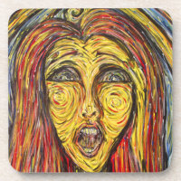 Modern Abstract Face Beverage Coaster