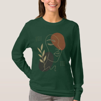 Modern Abstract Face Line Art Sweat T-Shirt