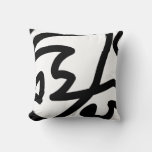Modern abstract face throw pillow