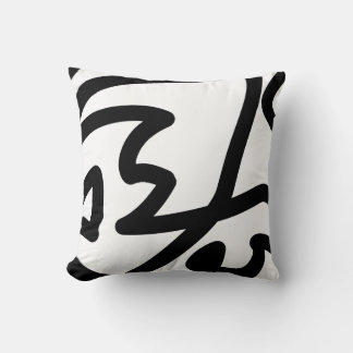 Modern abstract face throw pillow