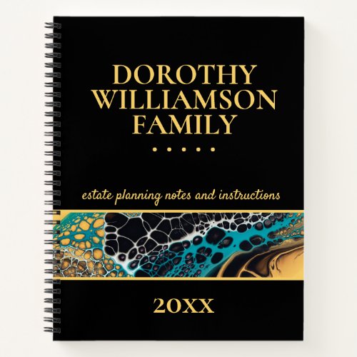 Modern Abstract Family Estate Planning Notebook