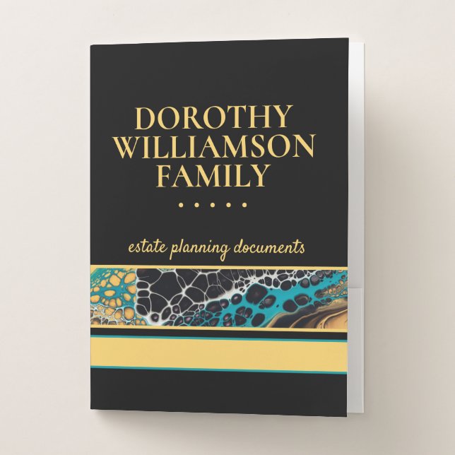 Modern Abstract Family Estate Planning Pocket Folder (Front)