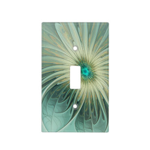 Modern Abstract Fantasy Flower Fractal Art Light Switch Cover